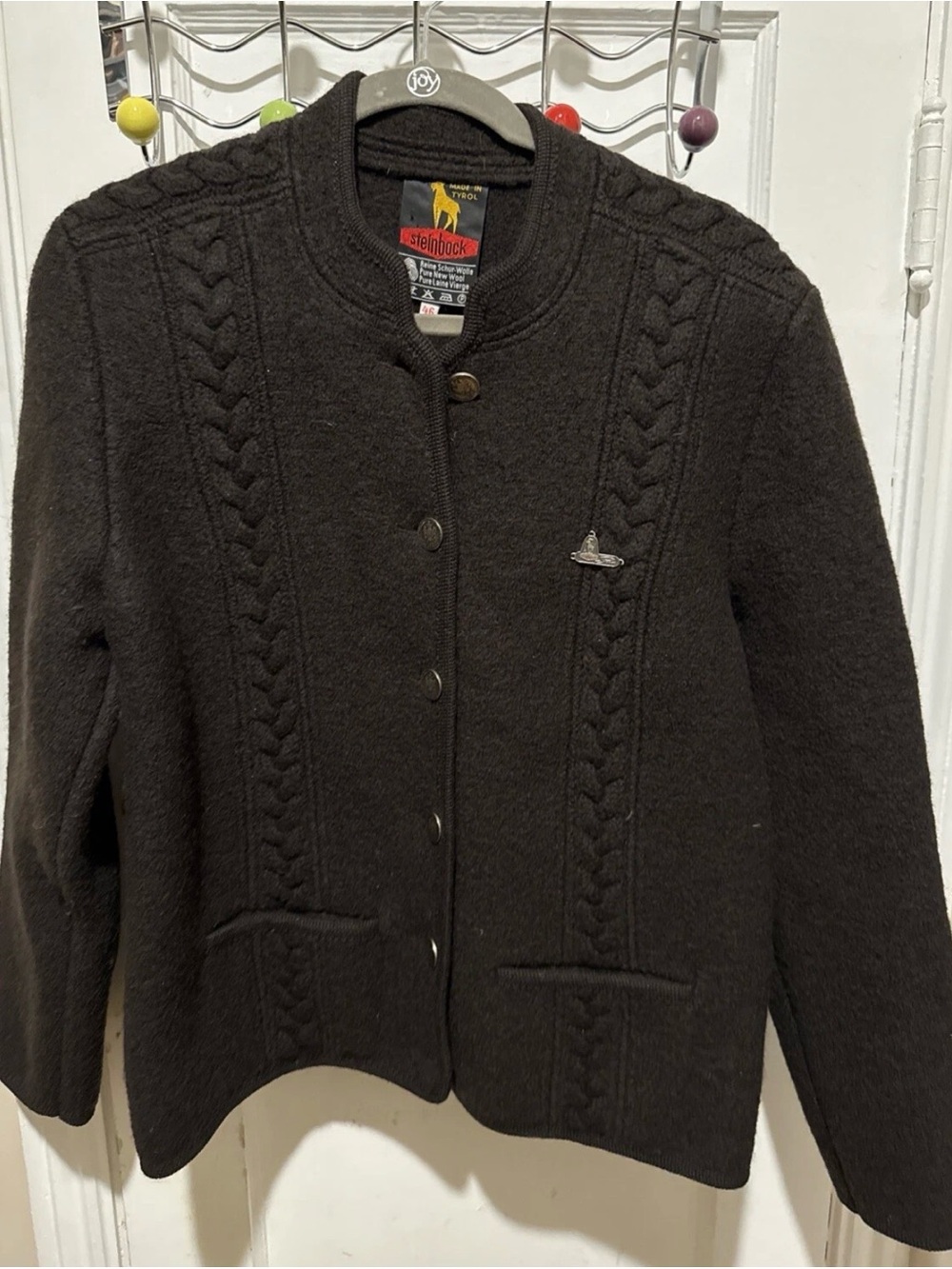 Vintage Steinbock Tyrol Boiled Wool Cardigan Jacket Size 46
